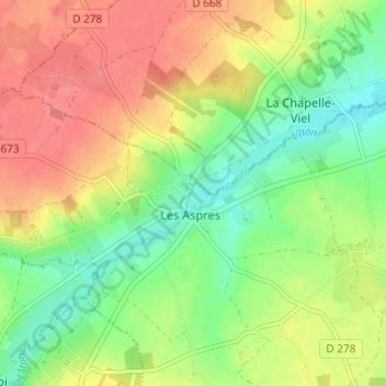 Mapa topográfico La Grande Cour, altitude, relevo