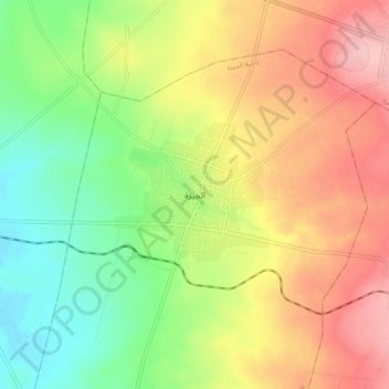 Mapa topográfico Al-Jiza, altitude, relevo