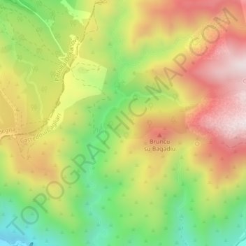 Mapa topográfico Is Quadroxius de Cuili is Coccus, altitude, relevo