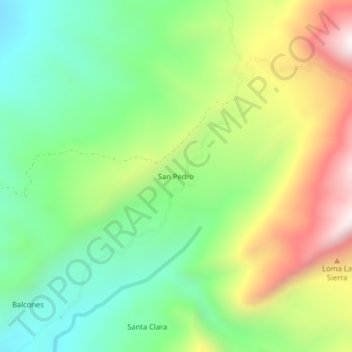 Mapa topográfico San Pedro, altitude, relevo