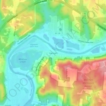 Mapa topográfico Gieringer, altitude, relevo