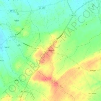 Mapa topográfico Lemede, altitude, relevo