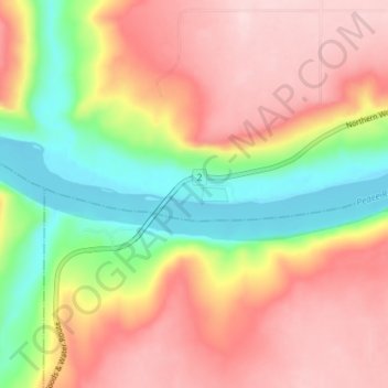 Mapa topográfico Dunvegan, altitude, relevo