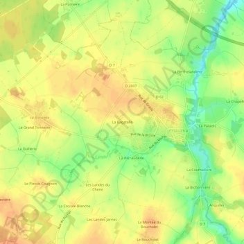 Mapa topográfico La Bagatelle, altitude, relevo