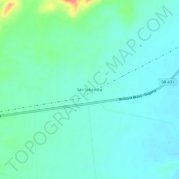 Mapa topográfico São Sebastião, altitude, relevo