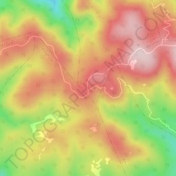 Mapa topográfico Materazzelli, altitude, relevo