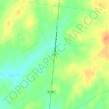 Mapa topográfico Alum, altitude, relevo