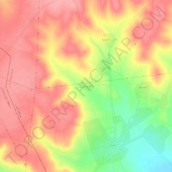 Mapa topográfico Diriyah, altitude, relevo
