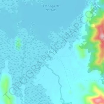 Mapa topográfico RANGEL, altitude, relevo