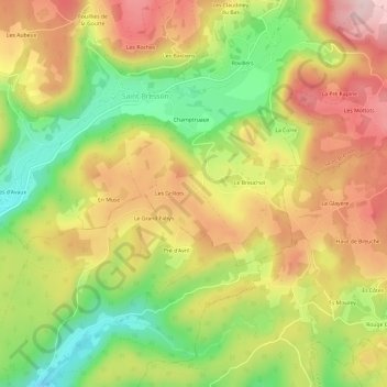 Mapa topográfico Le Fahys, altitude, relevo