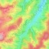 Mapa topográfico Les Resses, altitude, relevo