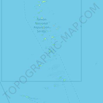 Mapa topográfico Kepulauan Seribu Utara, altitude, relevo