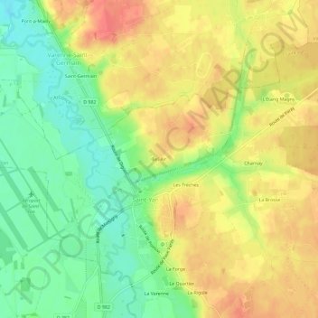 Mapa topográfico Bel-Air, altitude, relevo