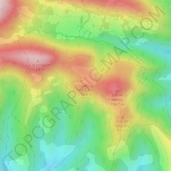 Mapa topográfico Le Cair, altitude, relevo