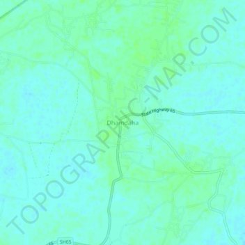 Mapa topográfico Dhamdaha, altitude, relevo