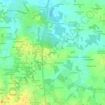 Mapa topográfico Mon Idée, altitude, relevo