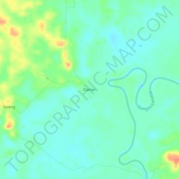 Mapa topográfico Damar, altitude, relevo