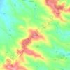 Mapa topográfico Bourdette, altitude, relevo