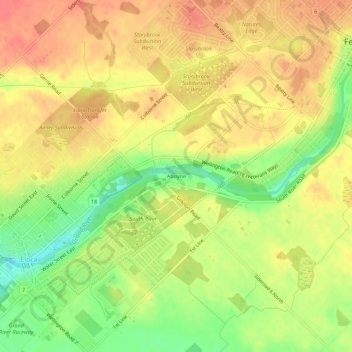 Mapa topográfico Aboyne, altitude, relevo