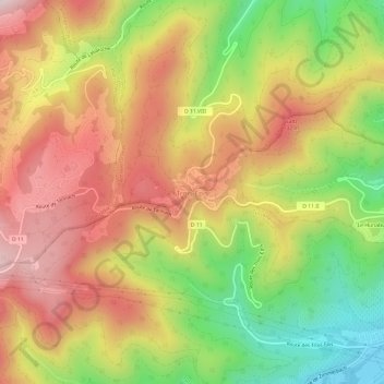 Mapa topográfico Trois-Épis, altitude, relevo