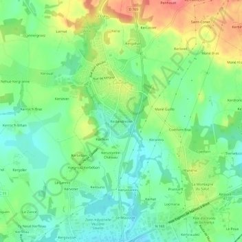 Mapa topográfico Restendrezen, altitude, relevo