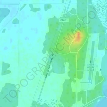 Mapa topográfico Blueberry Rock, altitude, relevo