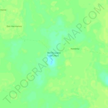 Mapa topográfico Benito Juarez (El Cinco), altitude, relevo