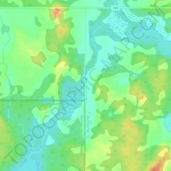 Mapa topográfico Molewood, altitude, relevo