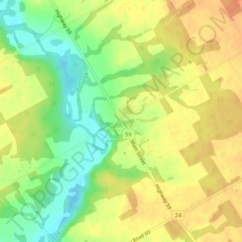 Mapa topográfico Walsingham, altitude, relevo