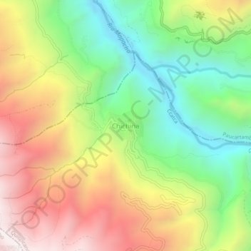 Mapa topográfico Chichina, altitude, relevo