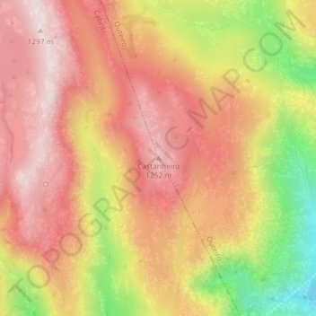 Mapa topográfico Castanheiro, altitude, relevo