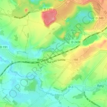 Mapa topográfico Ferme des Combles, altitude, relevo