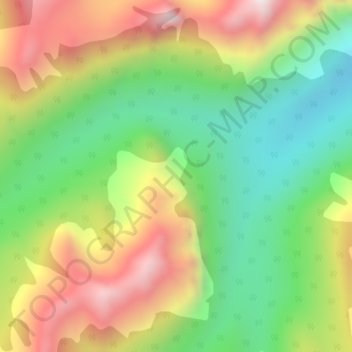 Mapa topográfico Rocky Mountains, altitude, relevo