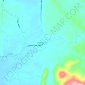 Mapa topográfico Pangelak, altitude, relevo