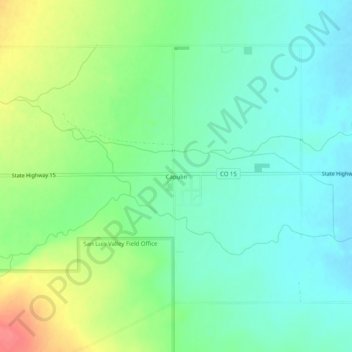 Mapa topográfico Capulin, altitude, relevo