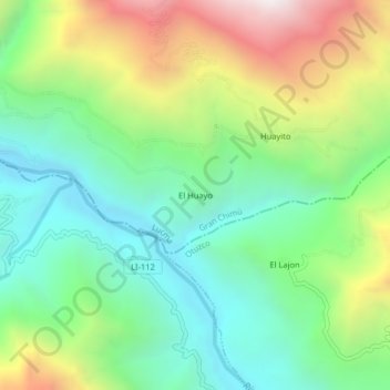 Mapa topográfico El Huayo, altitude, relevo