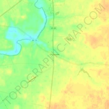 Mapa topográfico Chasetown, altitude, relevo