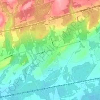 Mapa topográfico Grafton, altitude, relevo