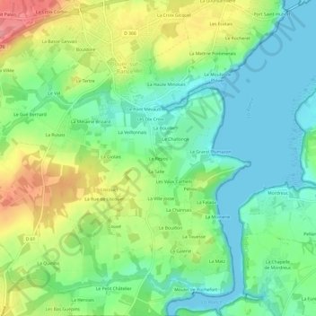 Mapa topográfico Le Repos, altitude, relevo