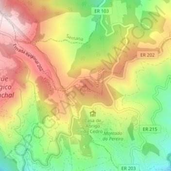 Mapa topográfico Poiso, altitude, relevo