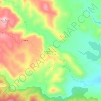 Mapa topográfico Aranda de Moncayo, altitude, relevo