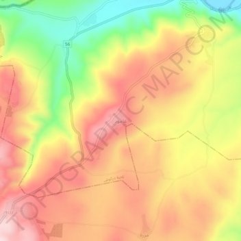 Mapa topográfico `Amud, altitude, relevo
