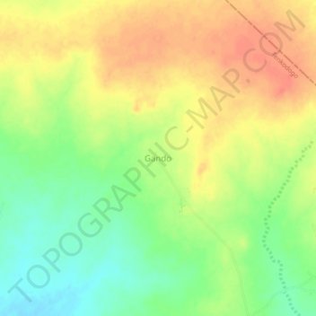 Mapa topográfico Gando, altitude, relevo