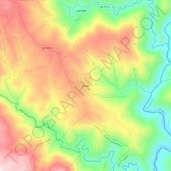 Mapa topográfico Urjais, altitude, relevo