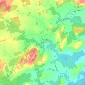 Mapa topográfico Castleton, altitude, relevo