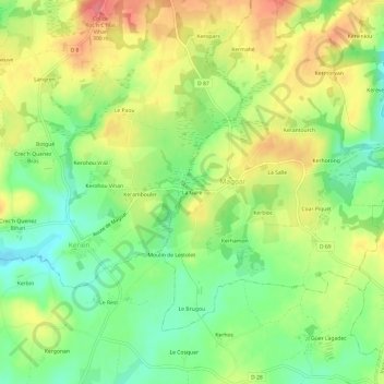 Mapa topográfico La Gare, altitude, relevo