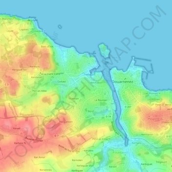 Mapa topográfico Keriguy, altitude, relevo