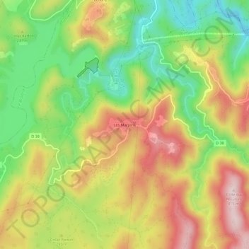 Mapa topográfico Les Marjoris, altitude, relevo