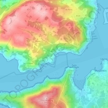 Mapa topográfico San Felipe, altitude, relevo