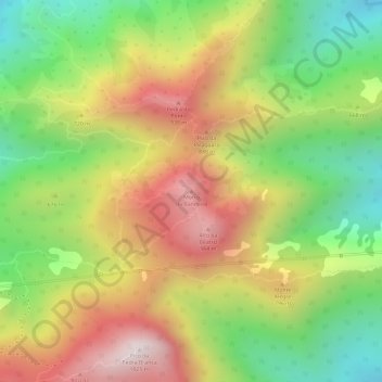 Mapa topográfico Morro da Bandeira, altitude, relevo